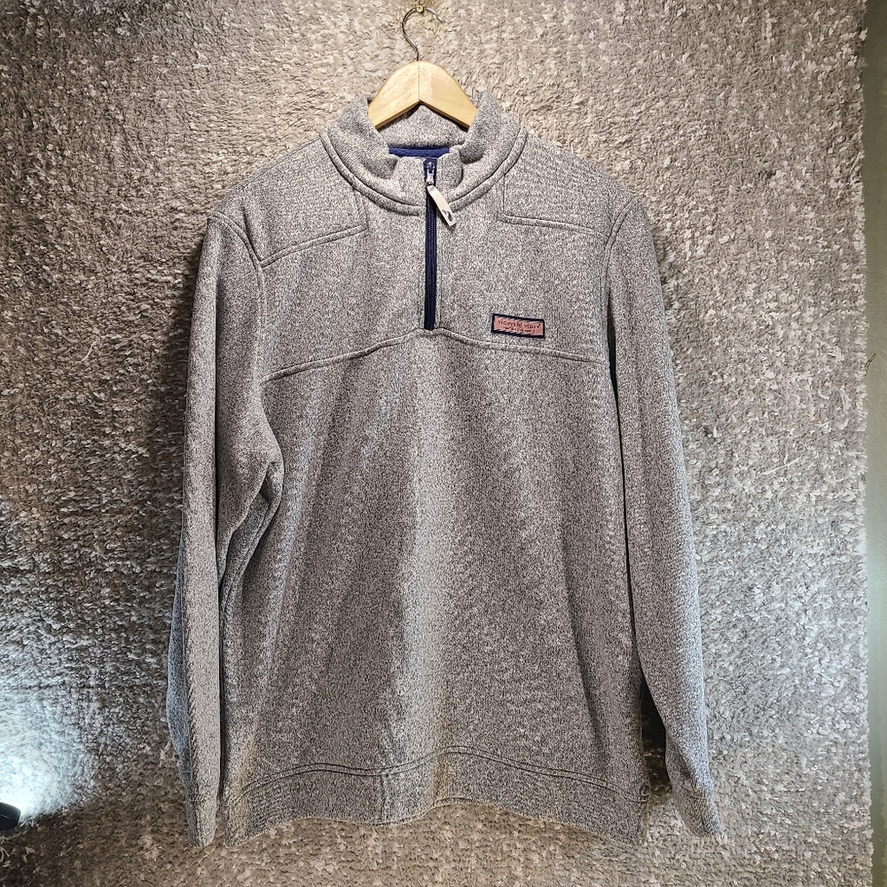 Vineyard Vines Vineyard 1/4 Zip Pullover Mens Medium XL Logo Casual Polyester